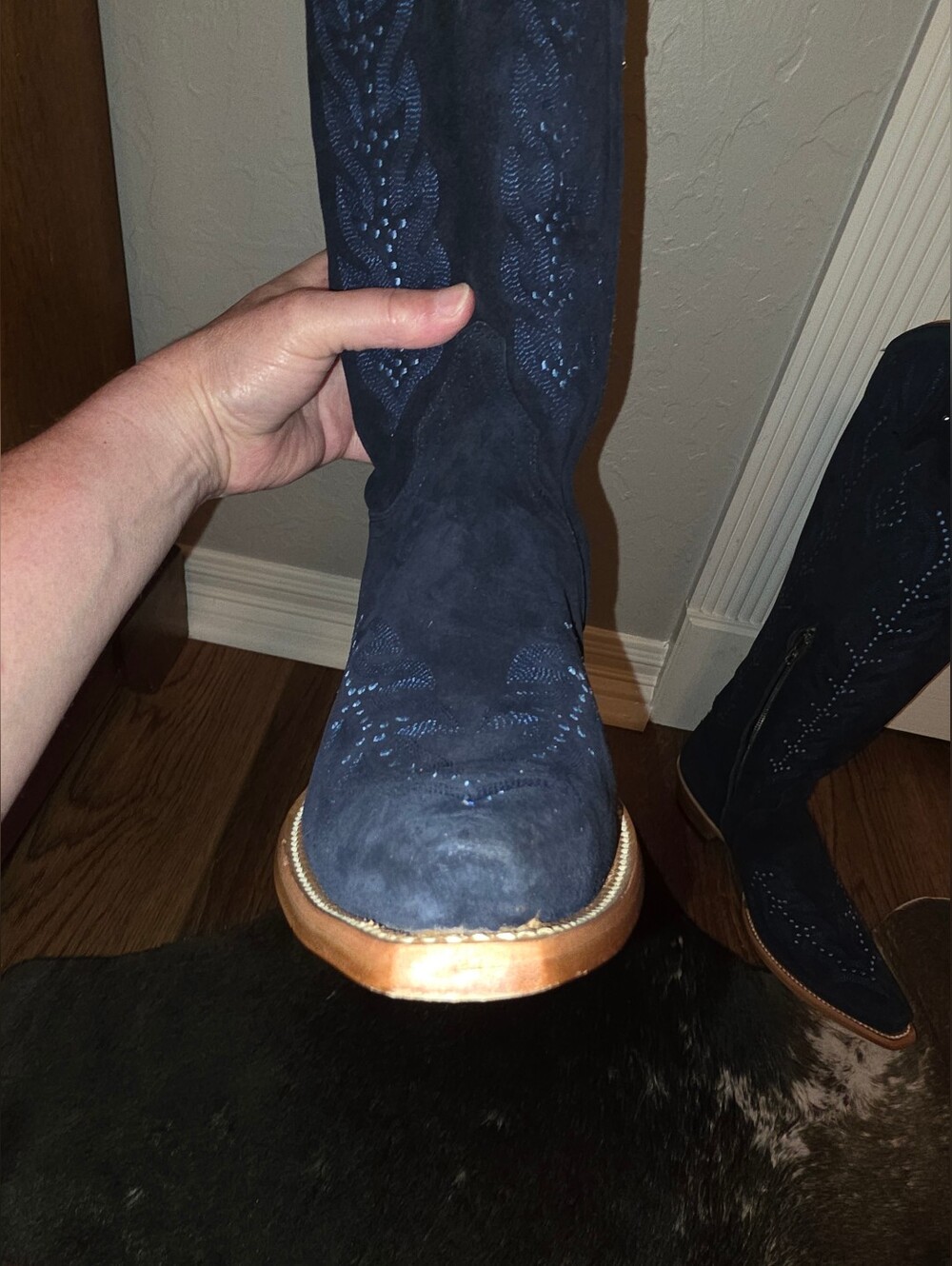 Old Gringo Blue Suede Tall Jager Boots, Women's 7.5 (Fit Like Mayra's) - Picture 14 of 16